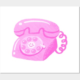 Pink Retro Telephone Posters and Art